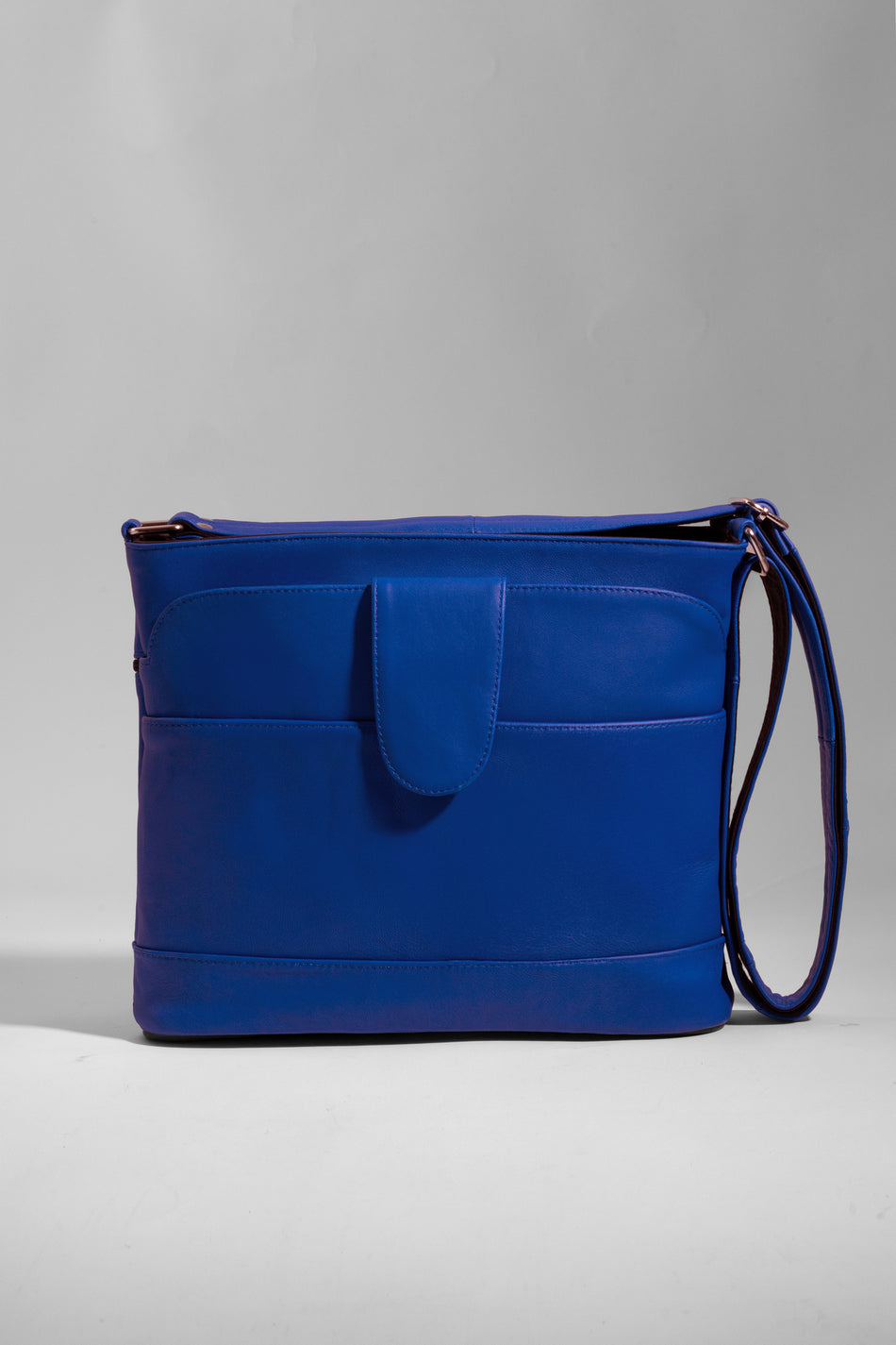 Fubileather Cobalt Blue Genuine Leather Shoulder/Messenger Bag