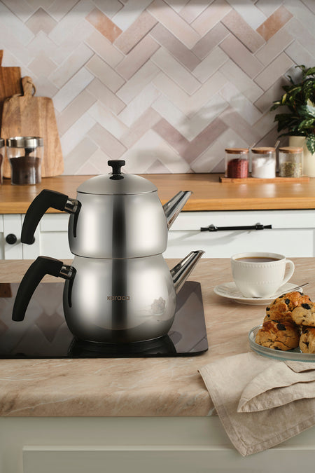 Karaca Alim Teapot Set Black Maxi - MALLTURK