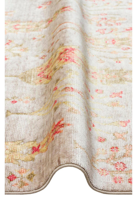 Eko Hali ZARA ZR 08 BEiGE AUTUMN Authentic Patterned Special Non-Shedding and Easy-to-Clean Tencel Fabric - MALLTURK