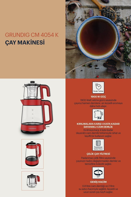 Grundig CM 4054 K New Line Tea Maker - MALLTURK
