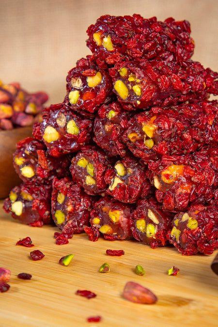 Avlu dogal urunler Pomegranate Flavored with Barberry Pistachio fitil Turkish Delight 250g premium seri - MALLTURK