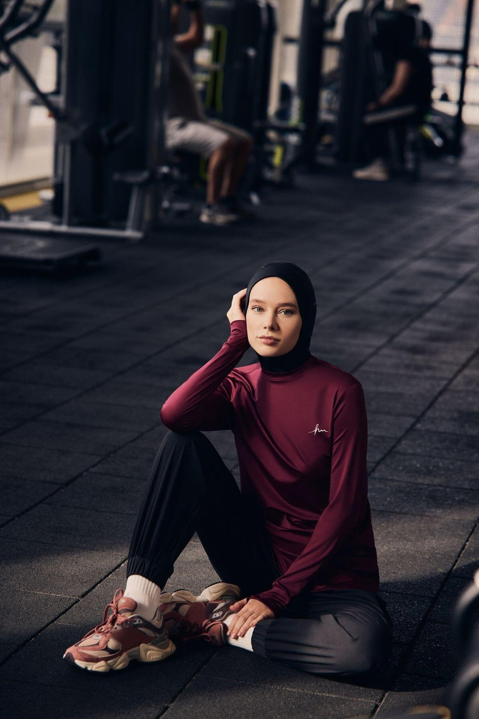 Hasema Active Long Sleeve Crew Neck Purple Hijab Training T-Shirt Act-8