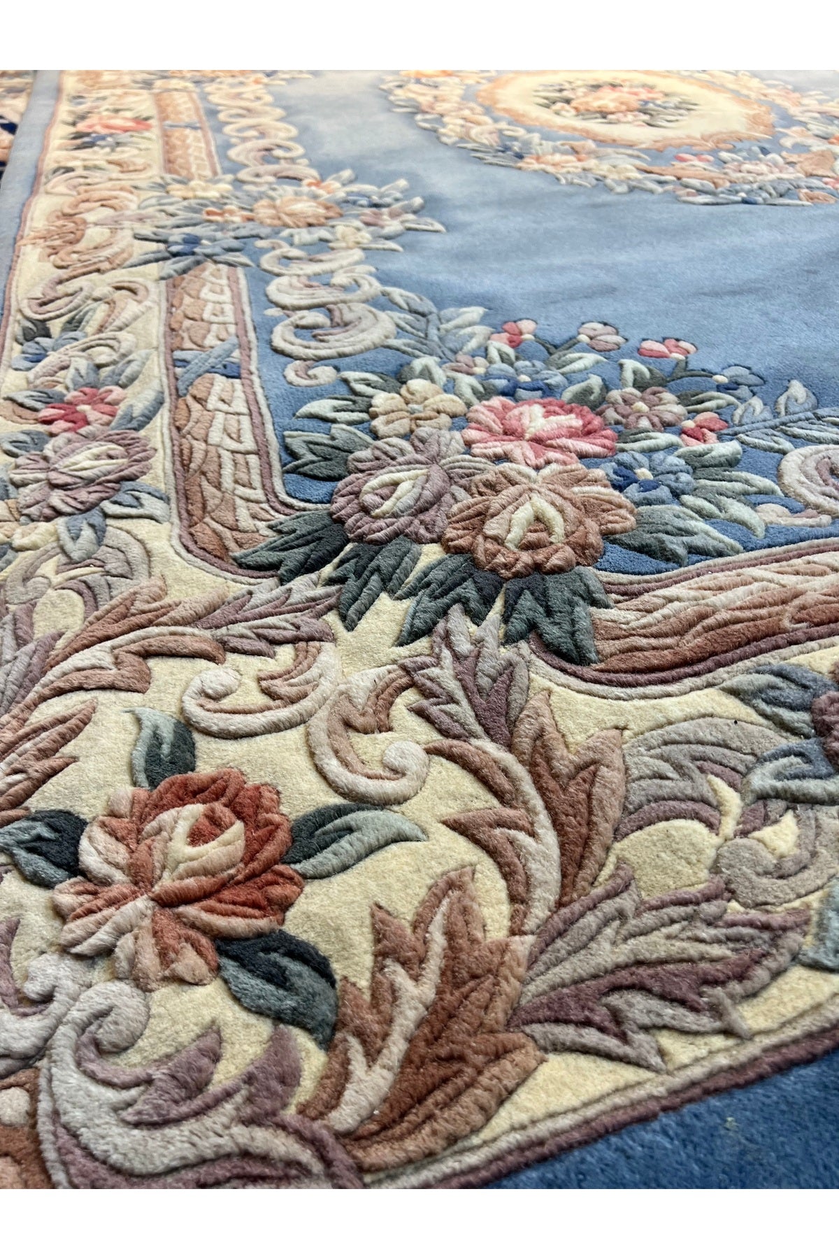 RD RAMAZAN DAG Hand Rug Art Hand-Woven Embossed Chinese Rug Premium Quality Blue Color Wool Weave Exceptional Bir Urun Size 300x200 - MALLTURK
