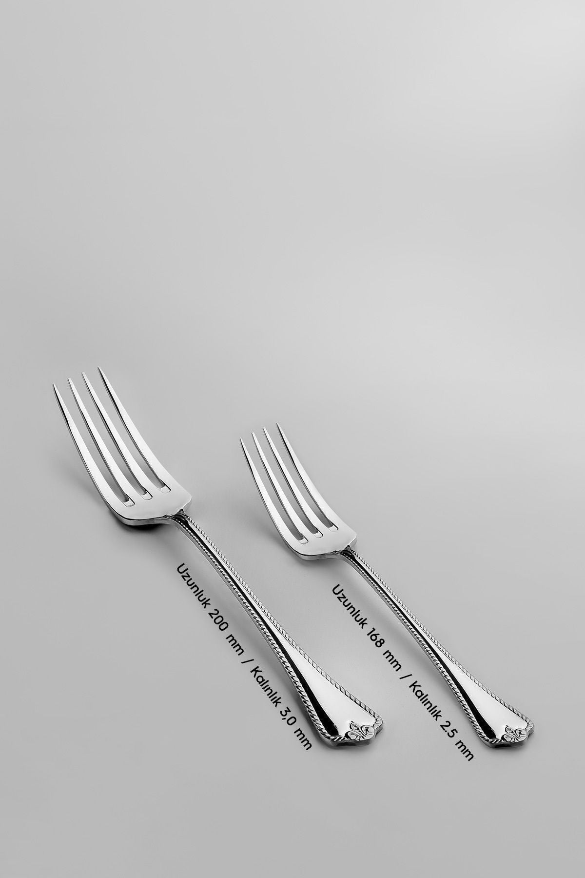 Nehir fulya Plain 6 Place Setting 30 Piece Boxed Fork Spoon Set - MALLTURK
