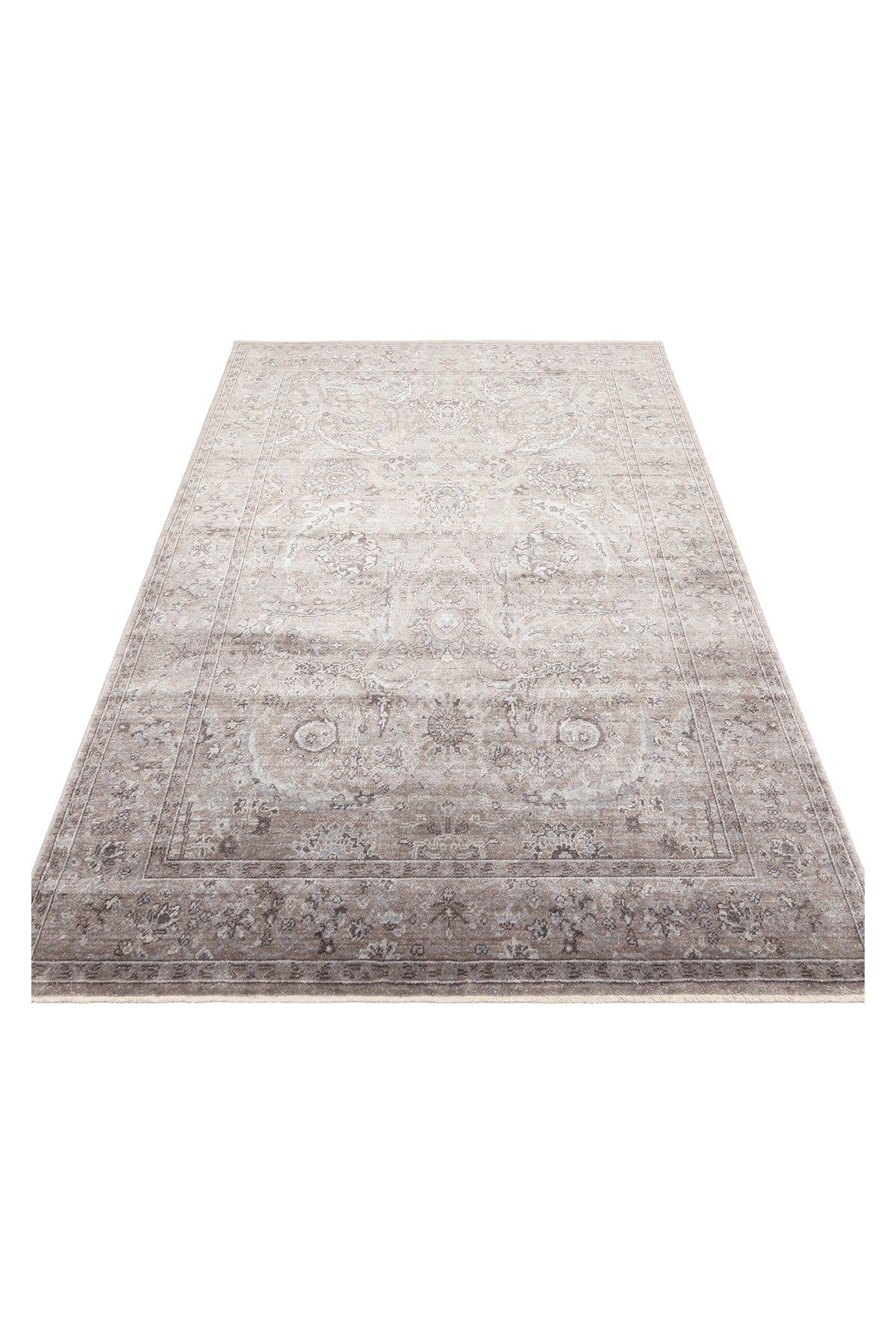 Eko Rug Eko Rug Taftan Tf 07 Smoke Grey Pakistan Overdyed Style Handcrafted with Special Looms Produced Rug - MALLTURK