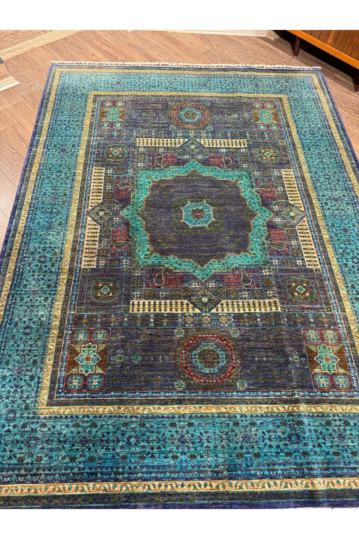 Rustikev Afgan Hand-Woven Memluk Rug 186 x 252 - MALLTURK