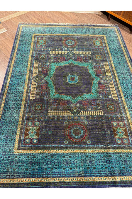 Rustikev Afgan Hand-Woven Memluk Rug 186 x 252 - MALLTURK