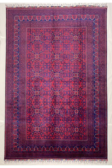 Afghan Rug Hand-Woven 6 Meter 100% Wool Natural Dye Handicraft ile Harika Yildiz Design