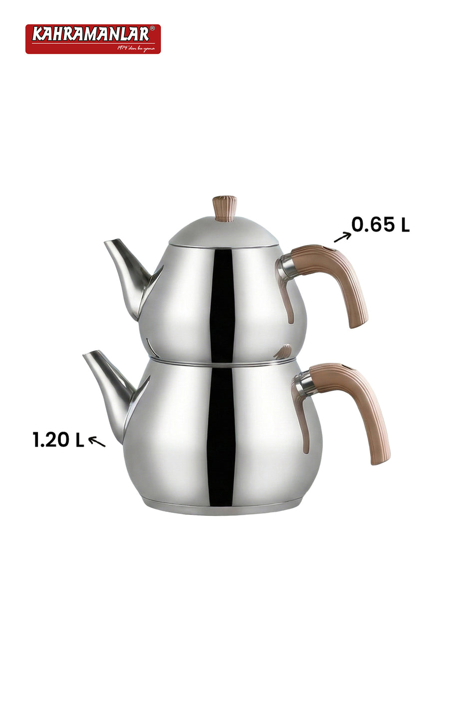 Kahramanlar Damla Mini Teapot Set 1.85 LT Beige - MALLTURK