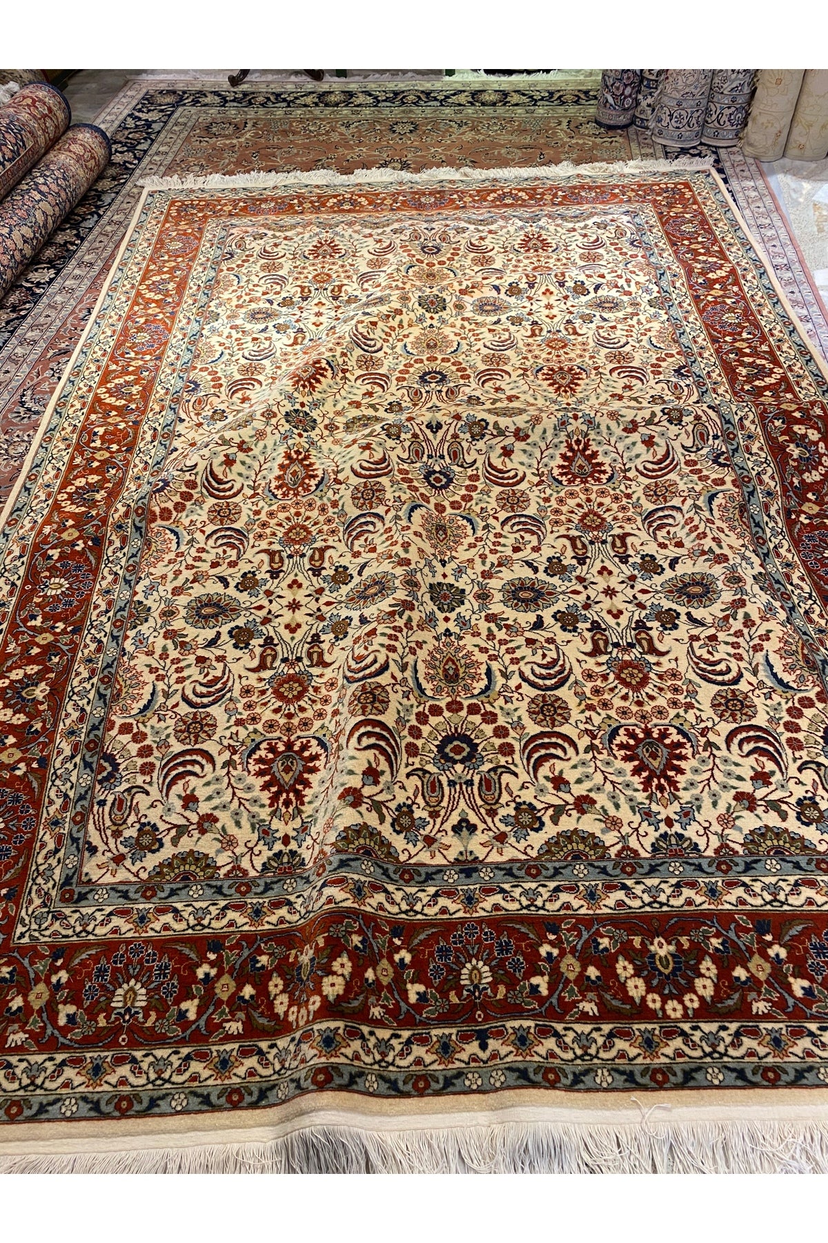 RD RAMAZAN DAG Hand Rug Art Hand-Woven Sumerbank Hereke Rug Cotton Base Wool Weave olup Natural Dye - MALLTURK