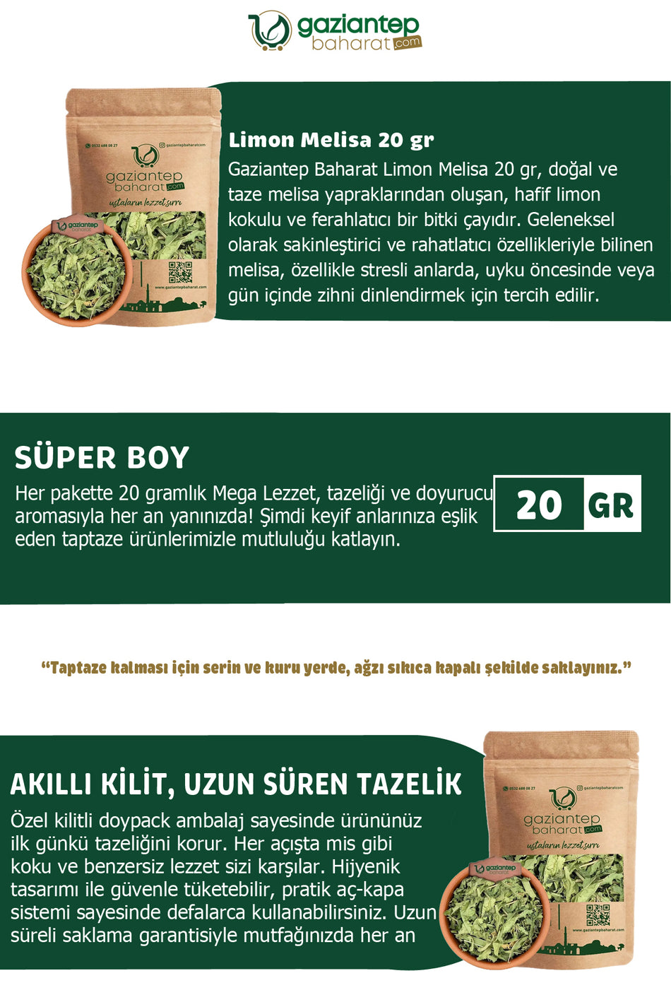 Gaziantep Spices Lemon Balm Lemon Balm 20 gr