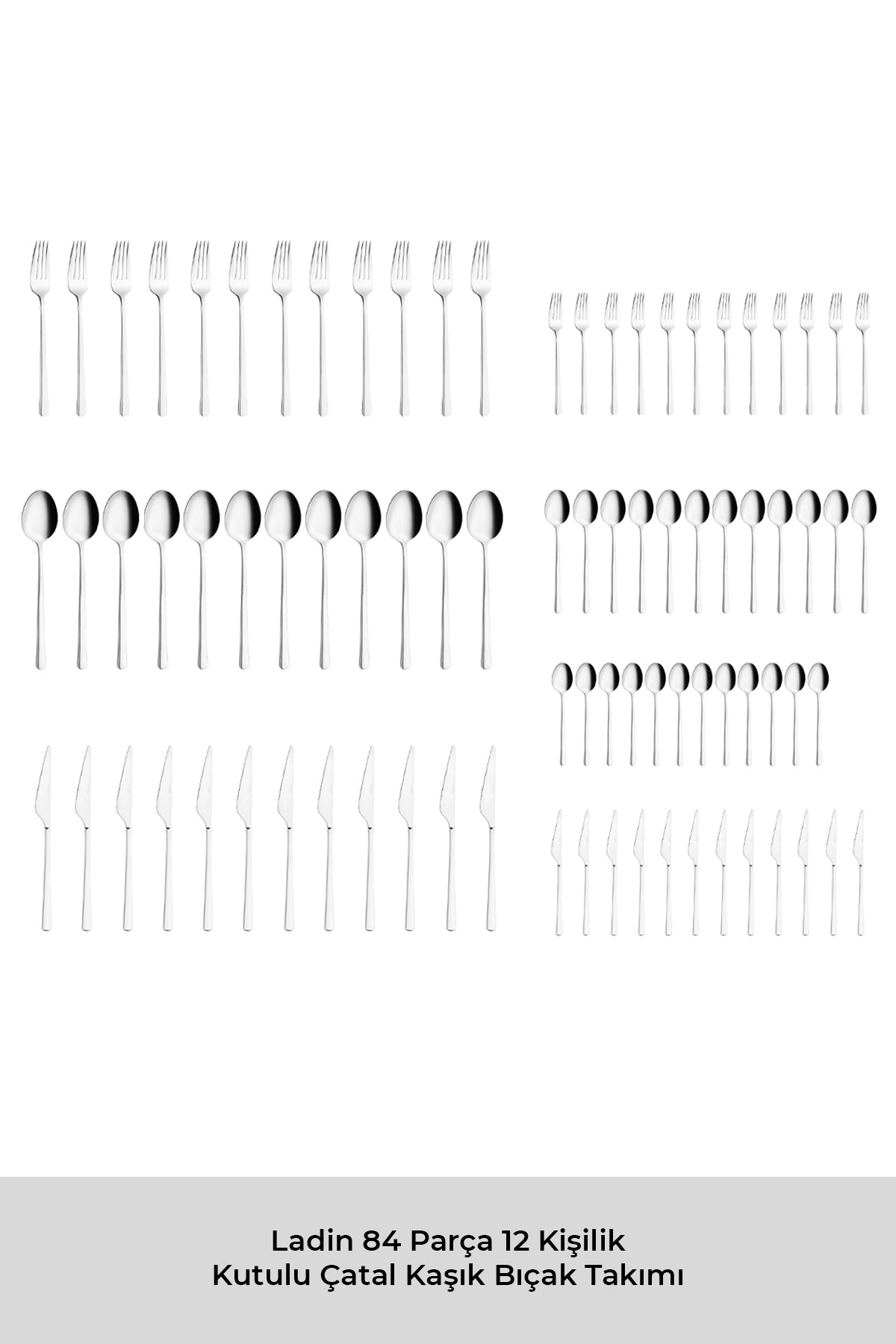Emsan ladin 84 Piece 12 Place Setting Flatware Set Boxed - MALLTURK