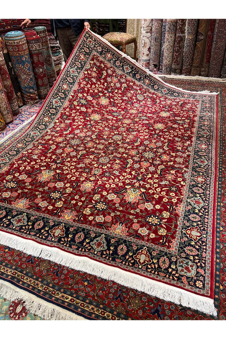 RD RAMAZAN DAG Hand Rug Art Hand-Woven Sumerbank Hereke Rug Wildflower Design Size 275x205 - MALLTURK