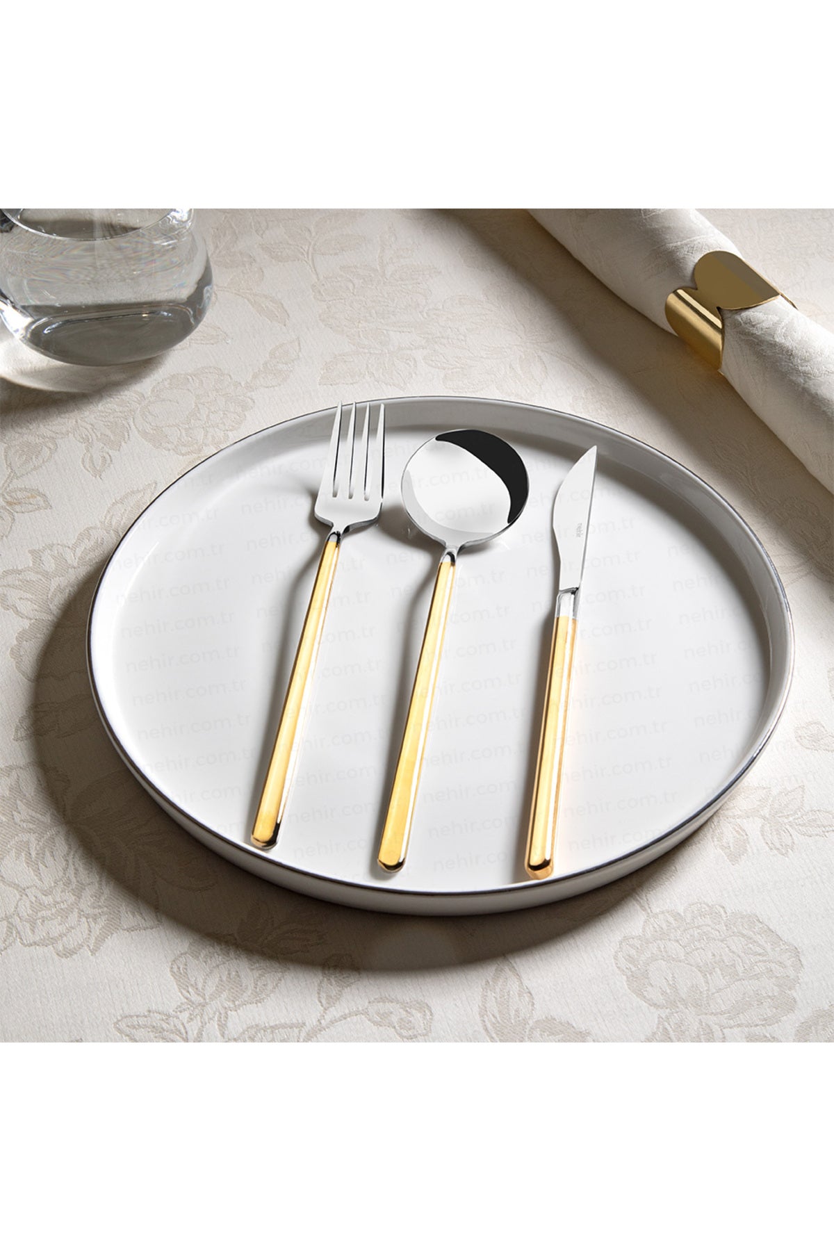 Nehir sofia altin Plain 6 Place Setting 36 Piece Boxed Flatware Set - MALLTURK