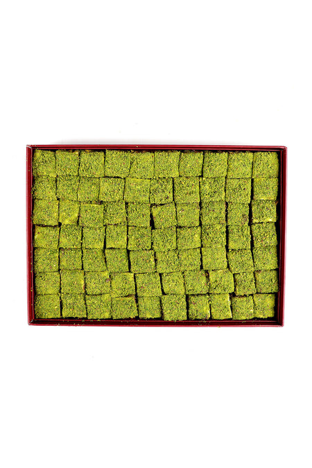 Haci serif ici disi Pistachio Chocolate bohca Turkish Delight motif desenli kutu - MALLTURK