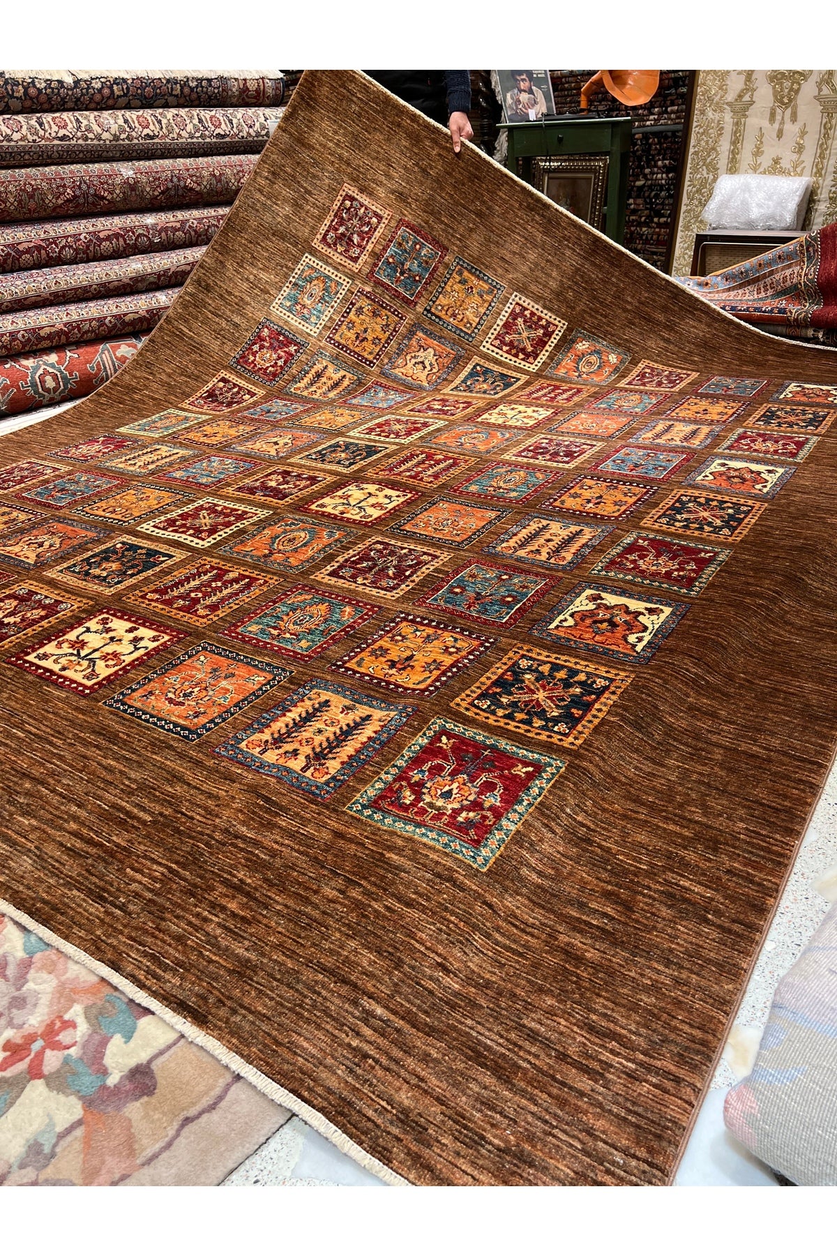 RD RAMAZAN DAG Hand Rug Art Hand-Woven Afgan Rug Binbirgece Design 2.92x2.45 - MALLTURK