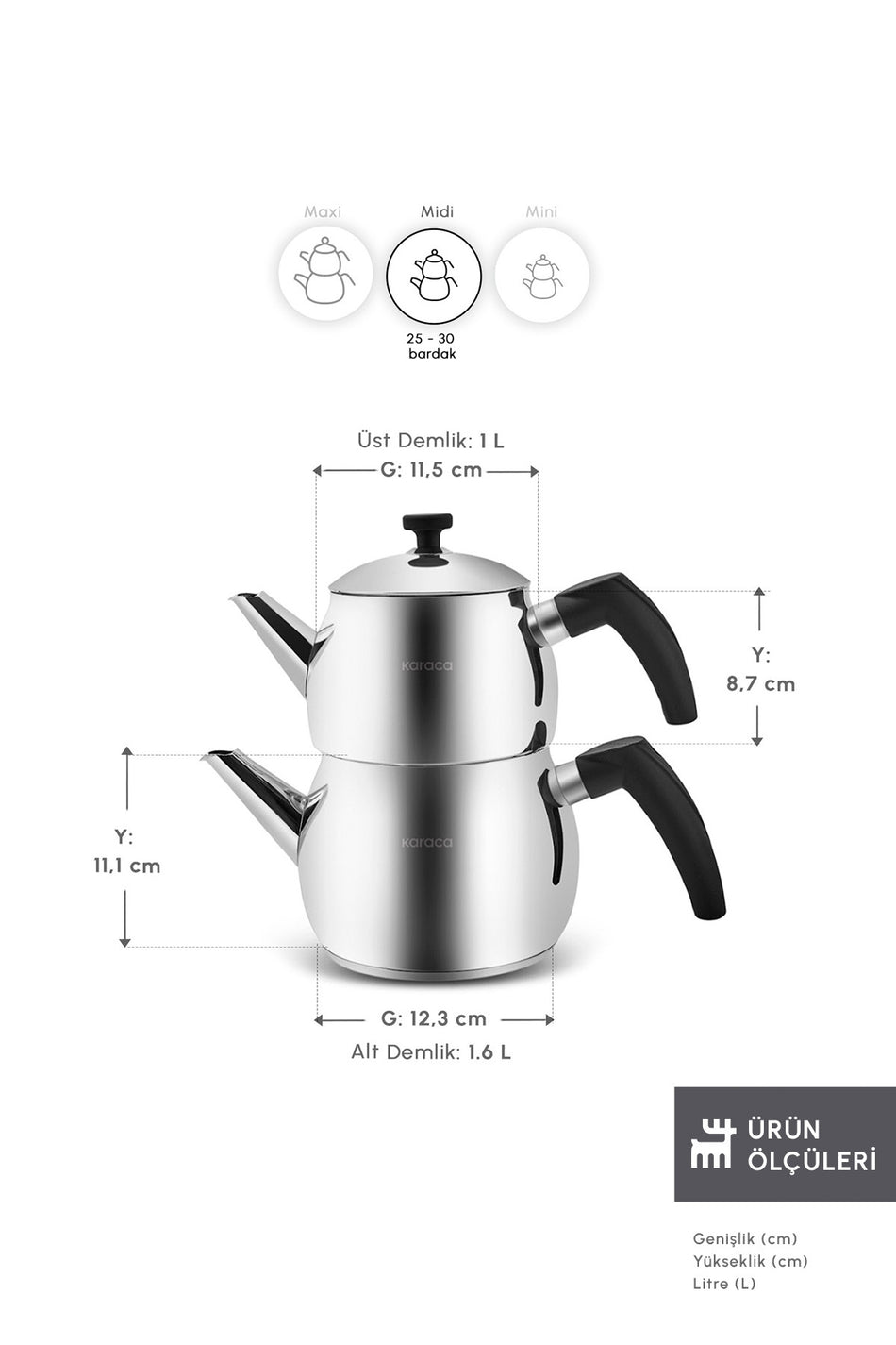 Karaca Alim induction Base Midi Size Teapot - MALLTURK