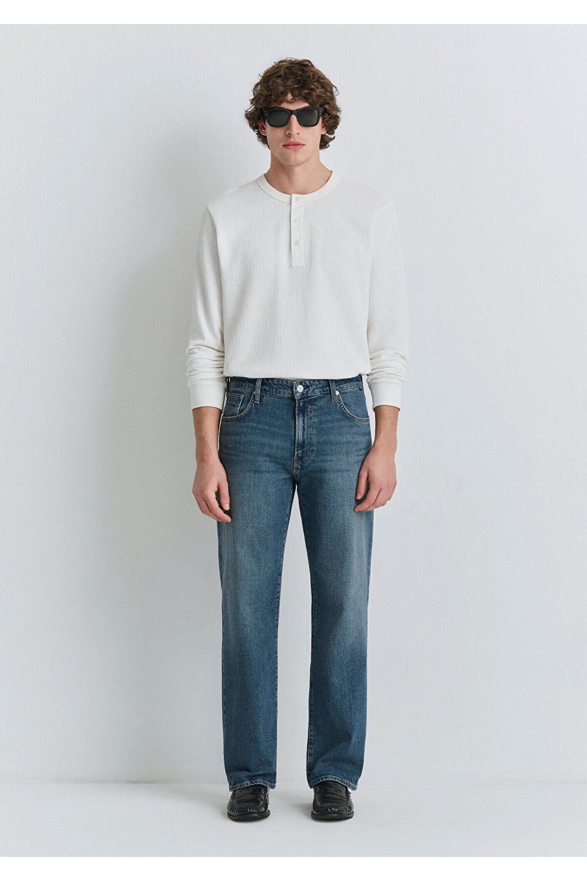 Marlon Classic Denim Foggy Jeans in Mavi 0019166-87850 - MALLTURK