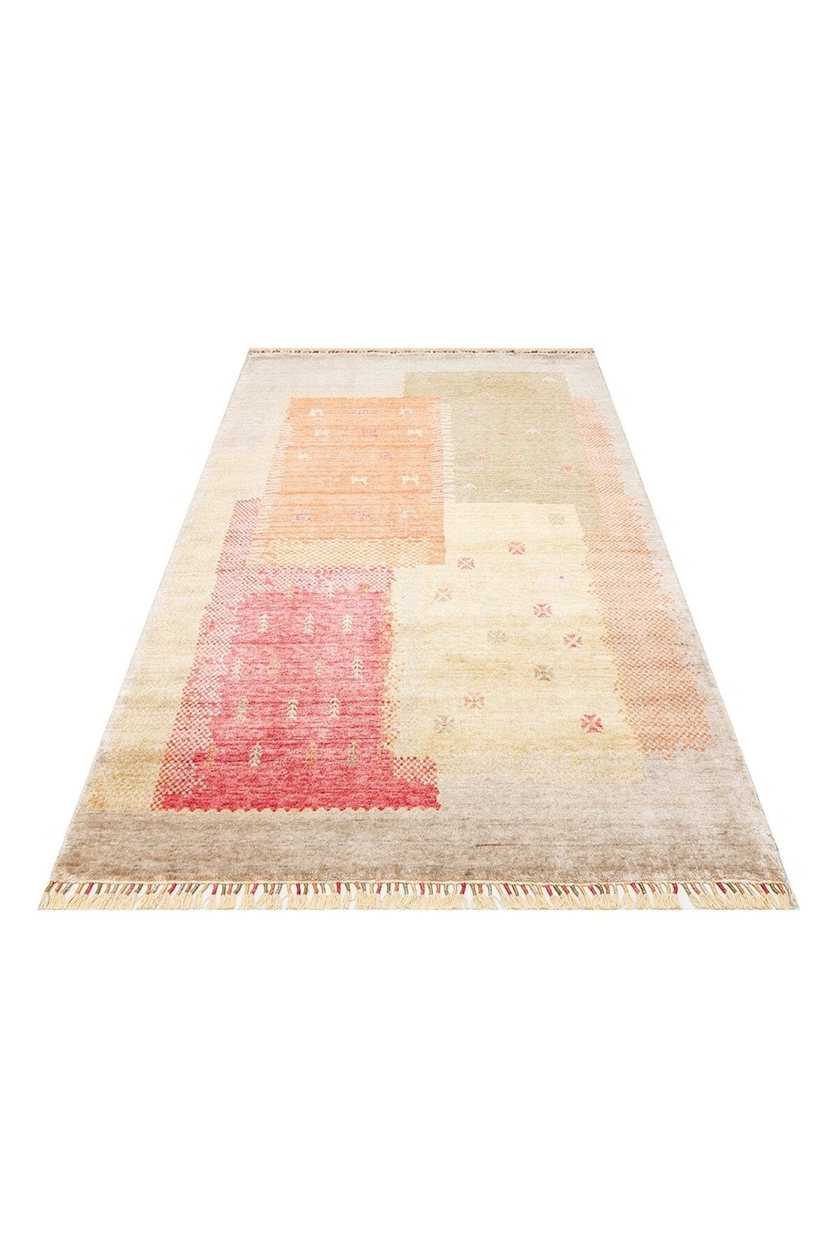 Eko Hali Zara ZR 07 Beige Autumn Authentic Patterned Modern Usak Carpet, Handcrafted on Special Looms. - MALLTURK