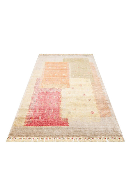 Eko Hali Zara ZR 07 Beige Autumn Authentic Patterned Modern Usak Carpet, Handcrafted on Special Looms. - MALLTURK