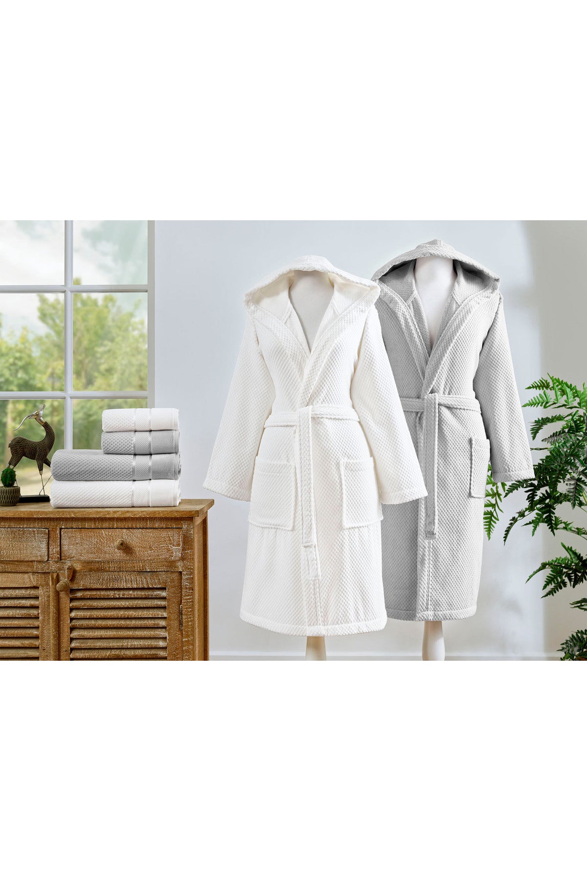Ozdilek Bright Velvet Family Bathrobe Set - MALLTURK