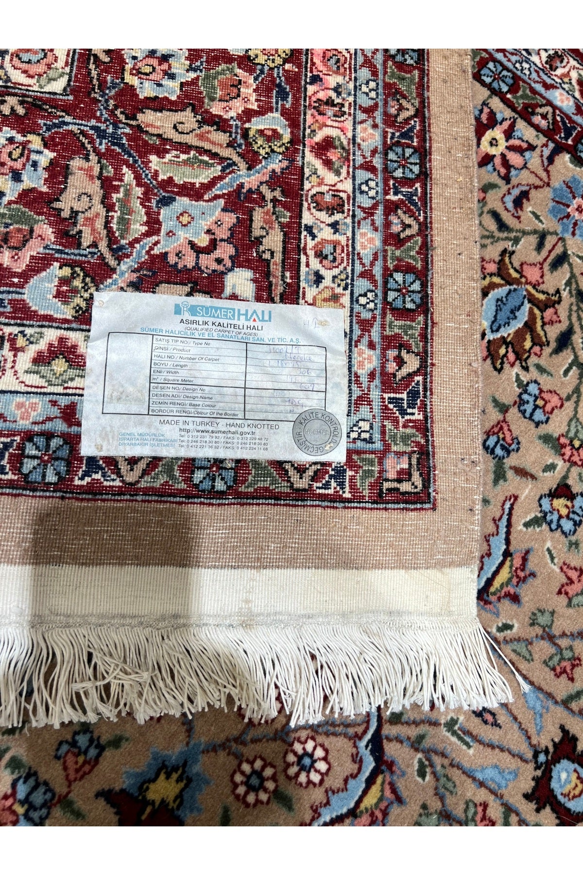 RD RAMAZAN DAG Hand Rug Art Hand-Woven Sumerbank Hereke Rug Signed Seven Mountains Flower Premium Quality Size 305x200 - MALLTURK