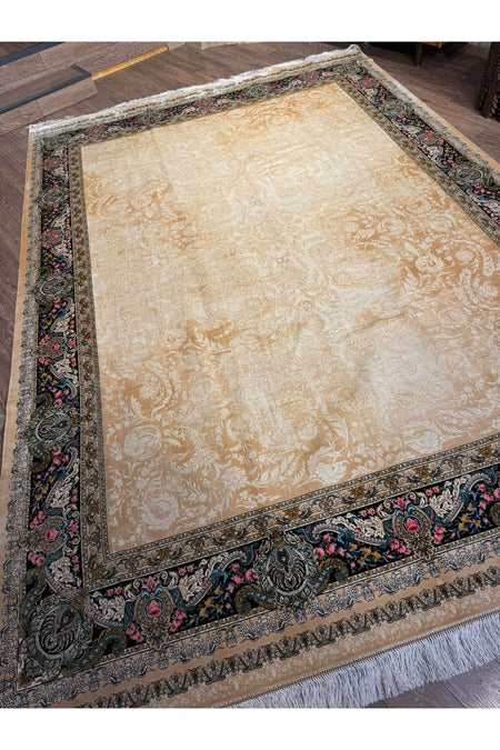 Rustikev Iranian Silk Peacock Rug