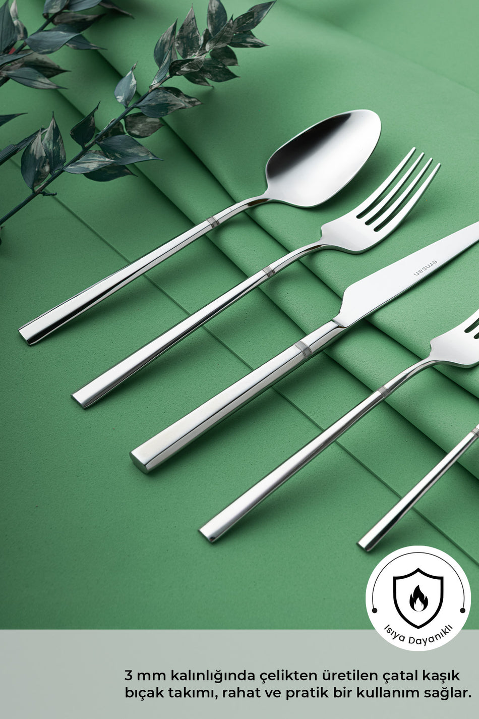 Emsan penta 30 Piece 6 Place Setting Flatware Set - MALLTURK
