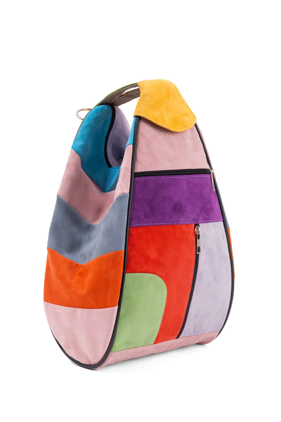 Fubileather Genuine Leather Suede Mochila Backpack, Shoulder Bag Vibrant Colors