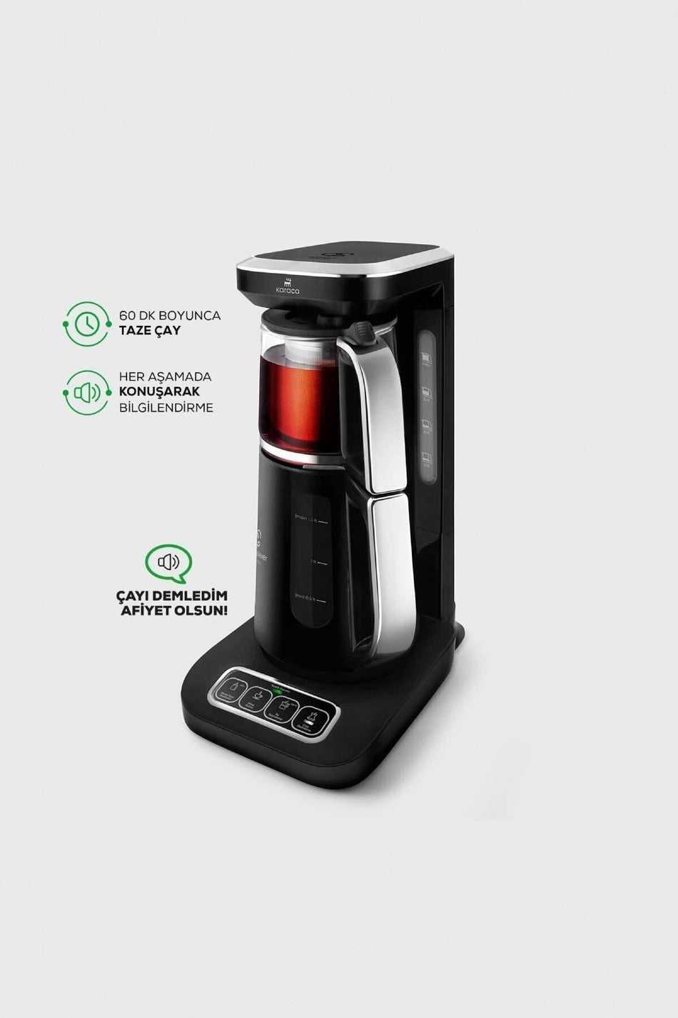 Karaca Robotea Pro 4 in 1 Talking Tea Maker Chrome - MALLTURK
