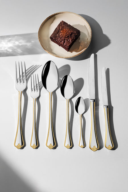 Nehir fulya altin Plain 12 Place Setting 84 Piece deri Boxed Flatware Set - MALLTURK