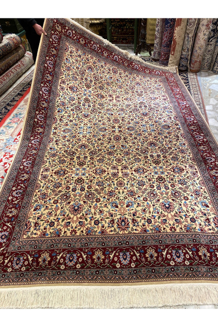 RD RAMAZAN DAG Hand Rug Art Hand-Woven Sumerbank Hereke Rug Lalezar Design Cotton Base Wool Weave olup Natural Dye 3x2 - MALLTURK