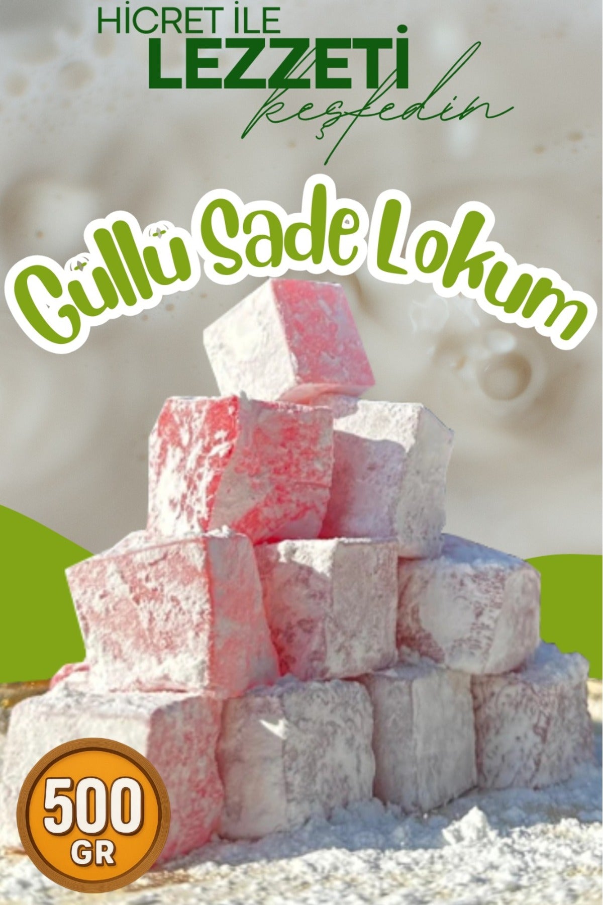 Hicret kuruyemis Rose Flavored Plain Turkish Delight 500 g - MALLTURK