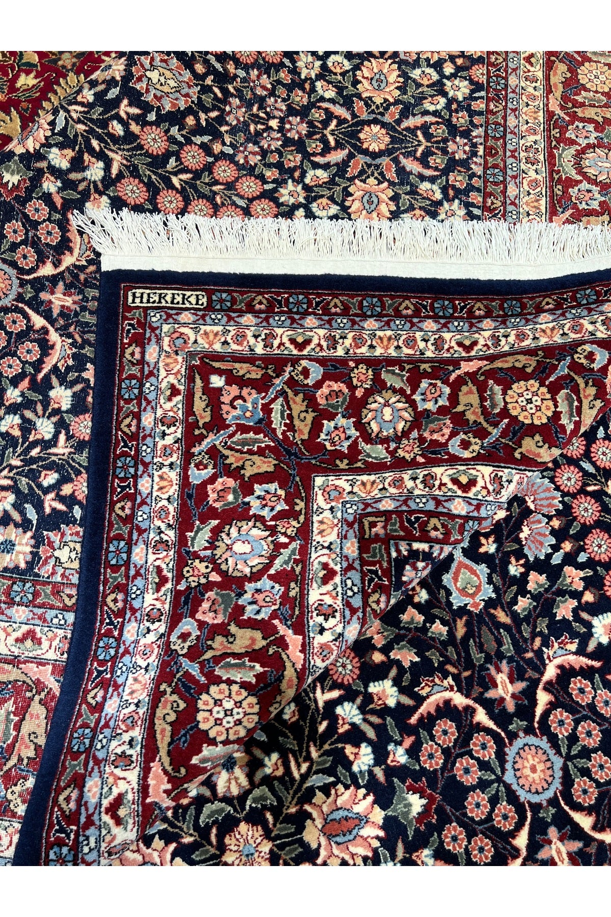 RD RAMAZAN DAG Hand Rug Art Hand-Woven Sumerbank Hereke Rug Signed Seven Mountains Flower Size 285 x 200 - MALLTURK