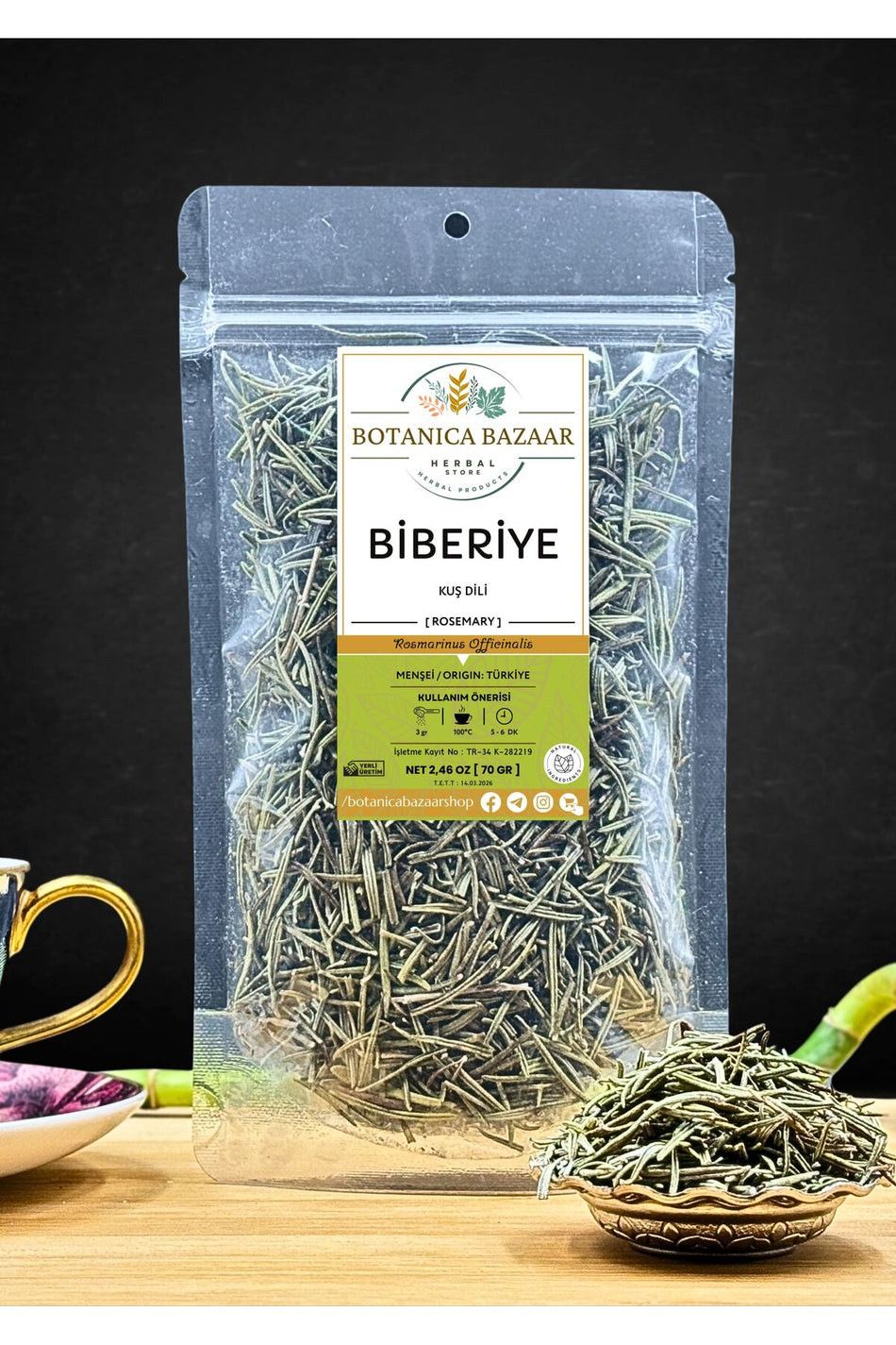Botanica Bazaar Naturalny rozmaryn, świeżo zebrany, rozmaryn 70 g