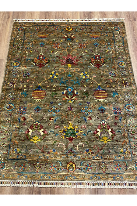 fethiyehalikilim Hand-Woven Afghan Sultani Rug %100 Wool %100 Hand-Woven Natural Decorative Rug Handcrafted Original Design