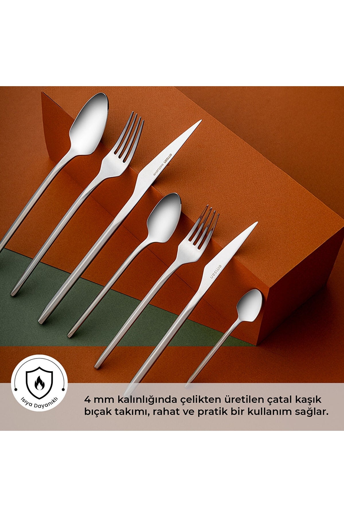 Emsan arven 84 Piece 12 Place Setting Boxed Flatware Set - MALLTURK
