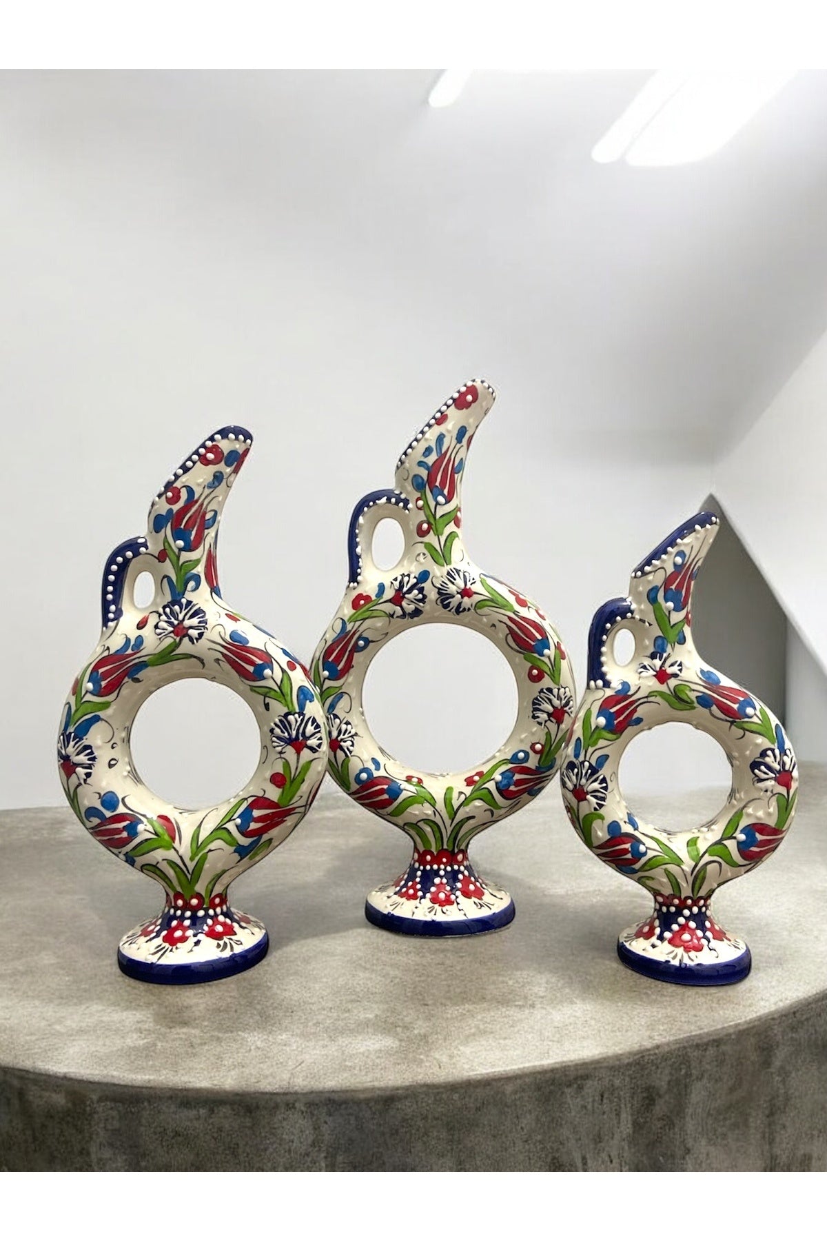 STORESZA Handmade Hittite Vase - Ceramic Art Decorative Set - MALLTURK