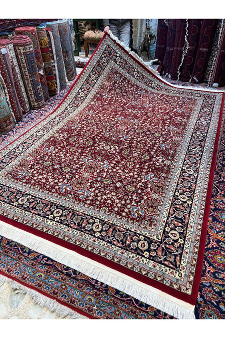 RD RAMAZAN DAG Hand Rug Art Hand-Woven Sumerbank Hereke Rug Signed Seven Mountains Flower Premium Quality Size 304x203 - MALLTURK