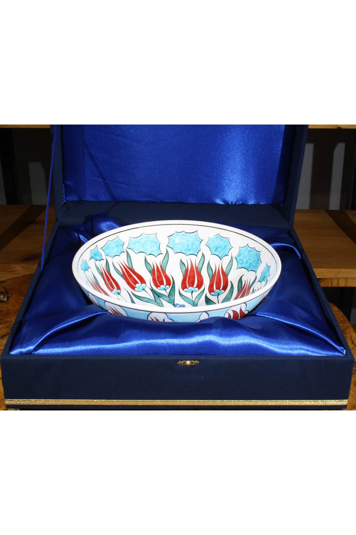 Cini Evi Tulip Patterned 30cm Iznik Bowl - MALLTURK