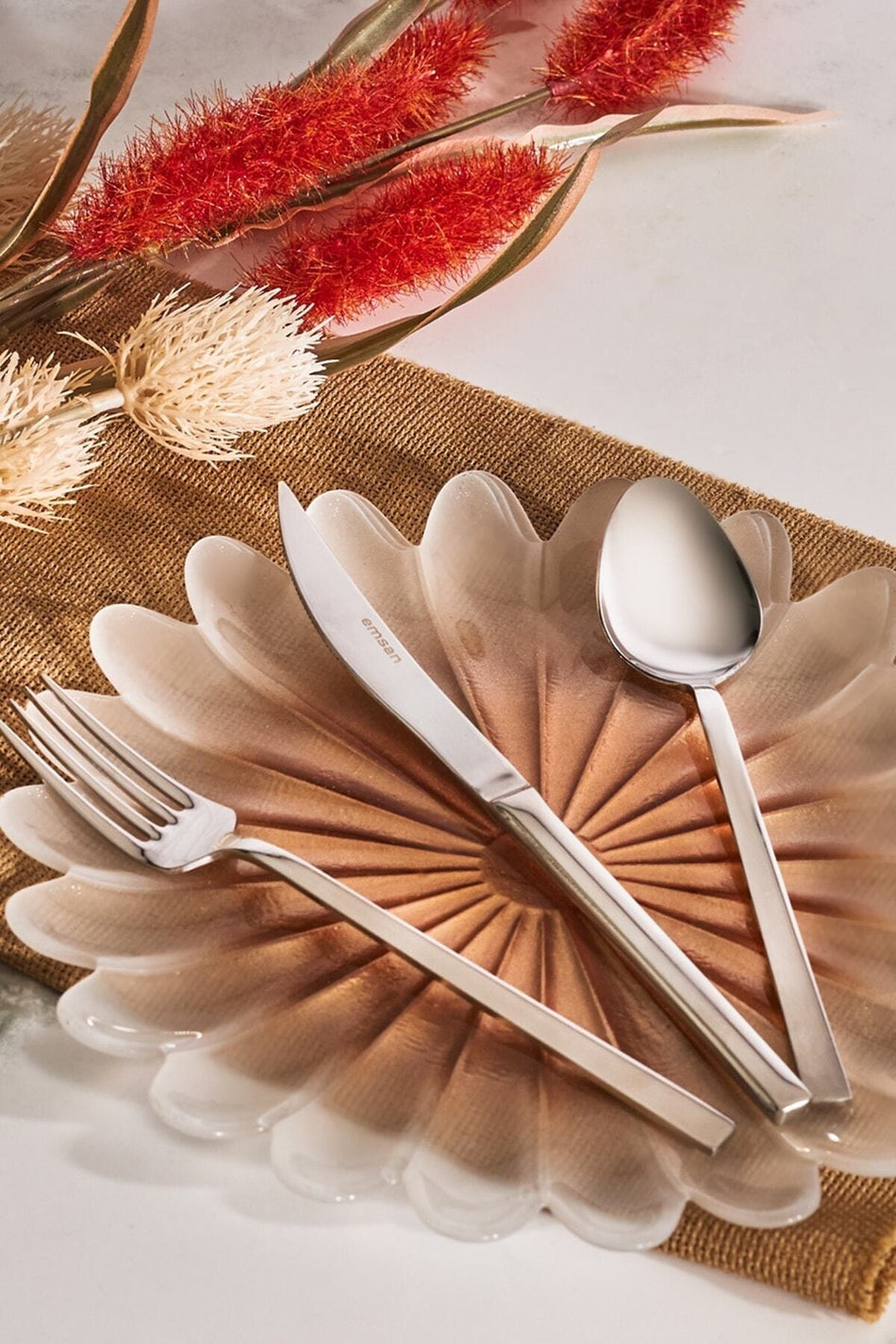 Emsan paris 18 Piece 6 Place Setting tatli Flatware Set - MALLTURK