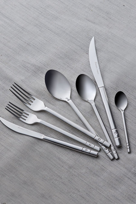 Karaca new elmas shiny 84 Piece 12 Place Setting elegance Boxed Flatware Set - MALLTURK