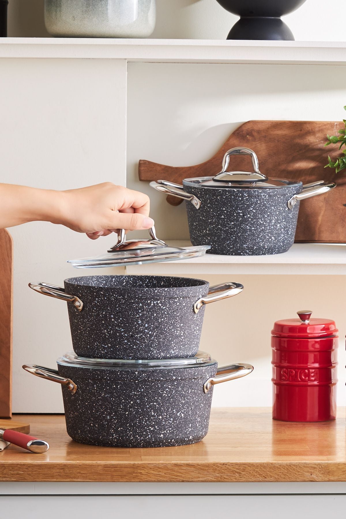 Karaca Biogranit Stone 6 Piece Midi Cookware Set - MALLTURK