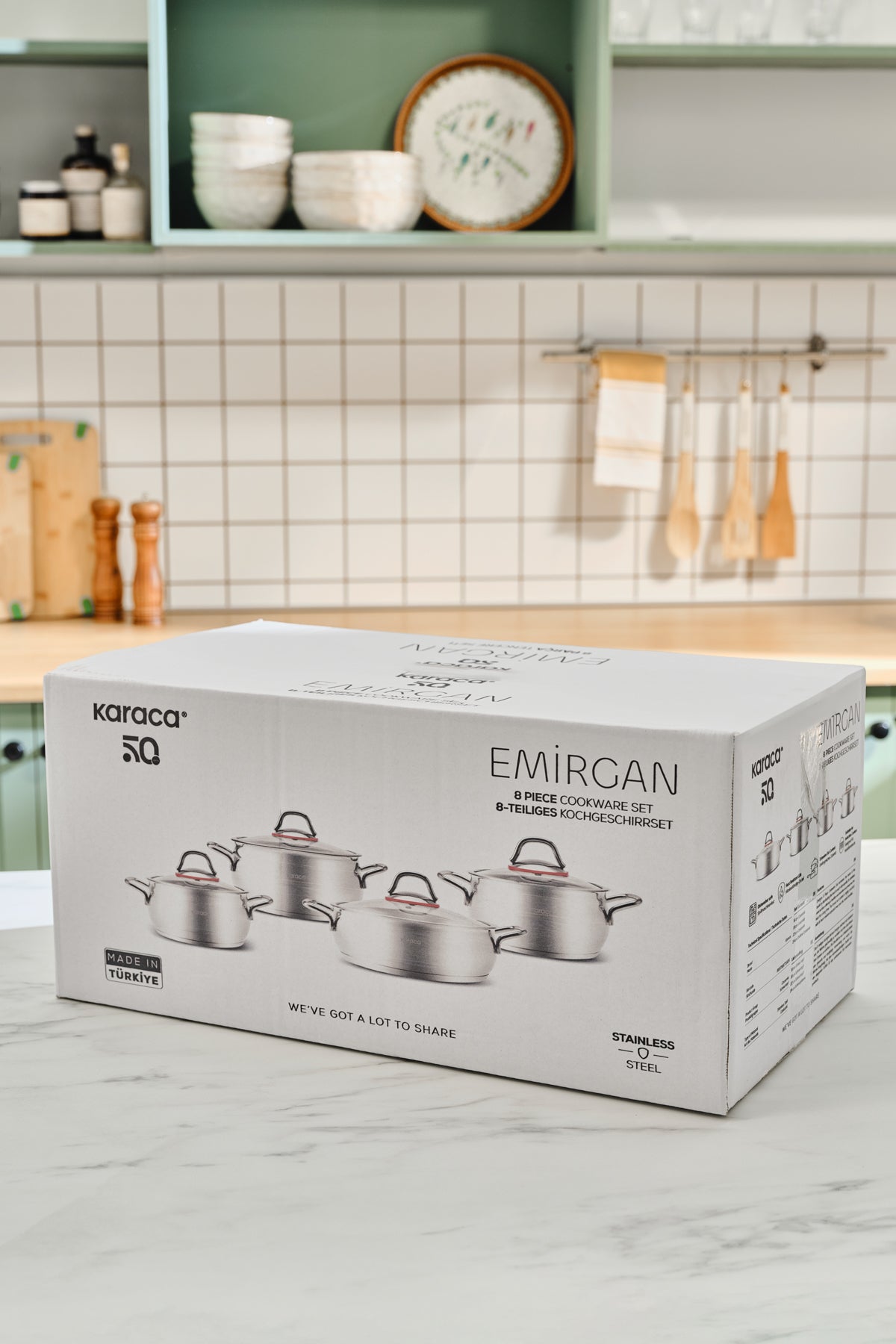 Karaca Emirgan Induction Compatible 8 Piece Cookware Set - MALLTURK