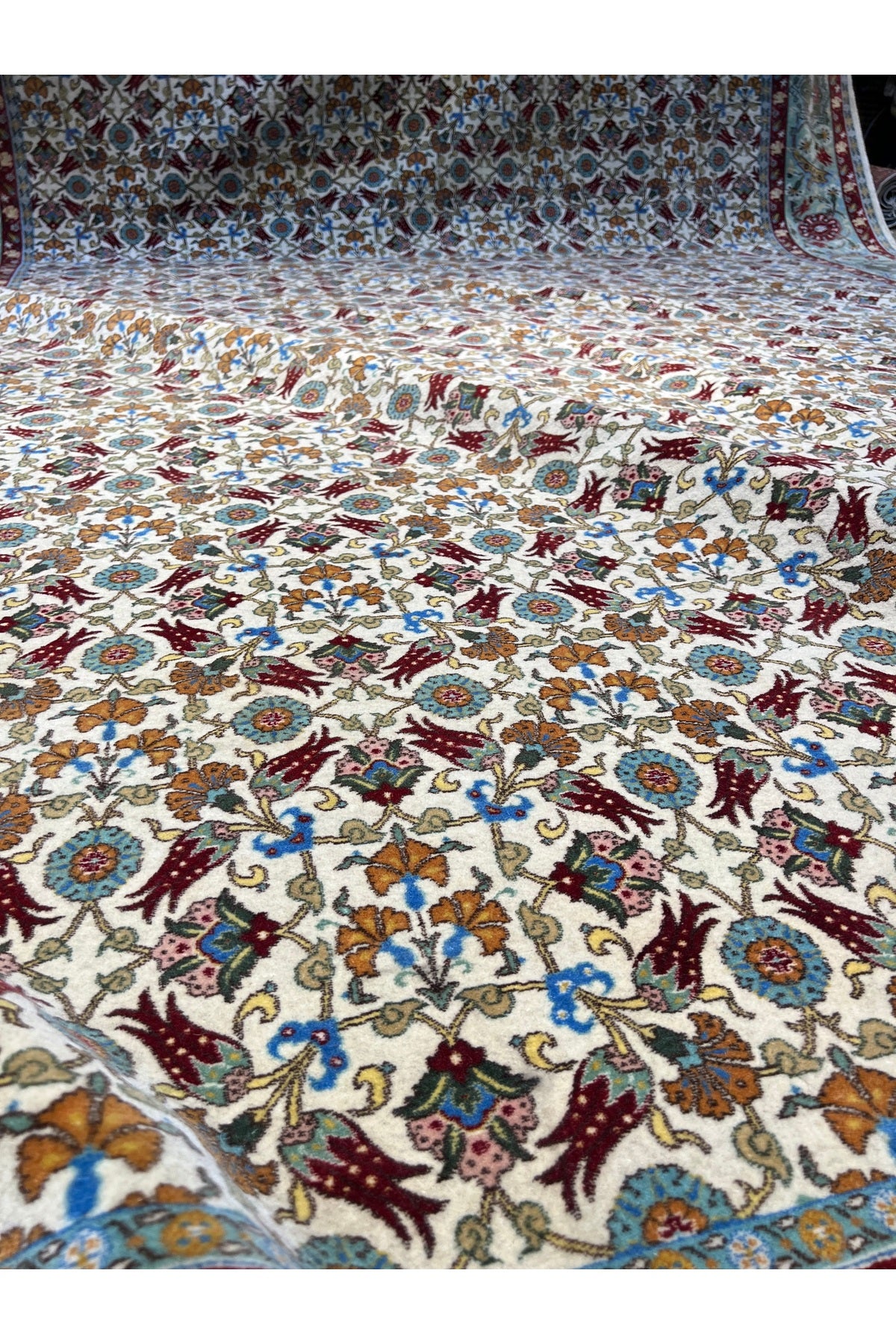 RD RAMAZAN DAG Hand Rug Art Hand-Woven Hereke Rug Lalezar Design Premium Quality Collector Piece Size 395x255 - MALLTURK