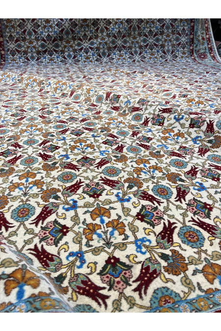 RD RAMAZAN DAG Hand Rug Art Hand-Woven Hereke Rug Lalezar Design Premium Quality Collector Piece Size 395x255 - MALLTURK