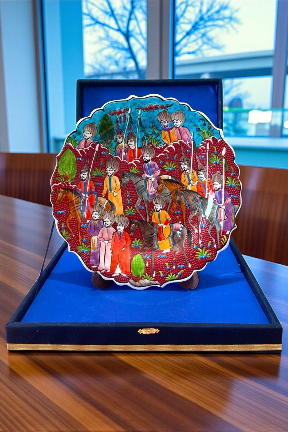 YOOS Velvet Gift Box 30Cm Handmade Ottoman Miniature Art Tile Plate - MALLTURK