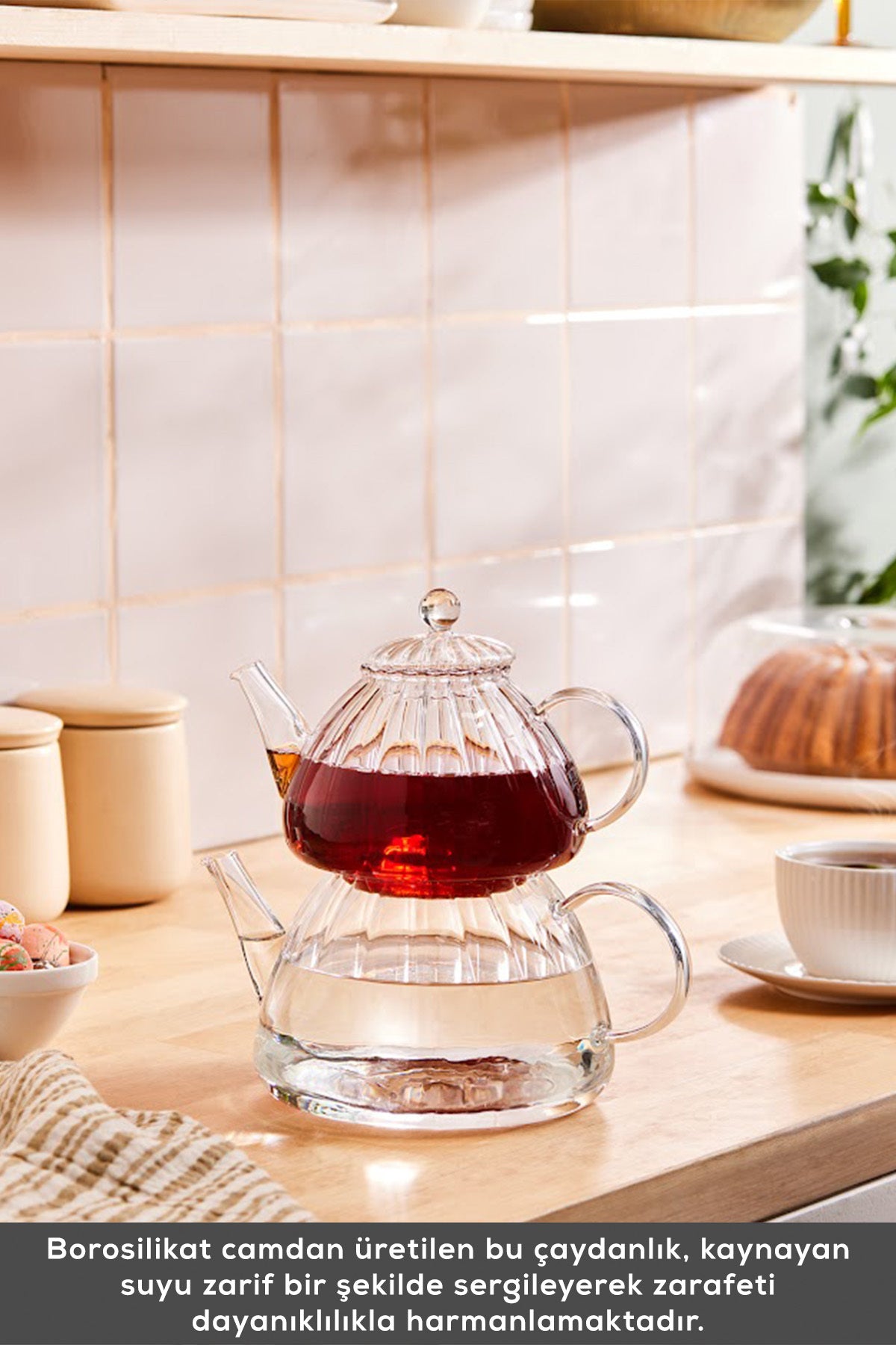 Karaca Lori Borosilicate Glass Mini Teapot - MALLTURK