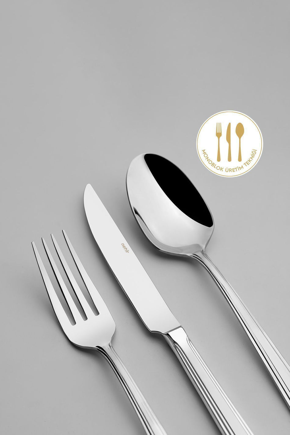 Nehir katre Plain 6 Place Setting 36 Piece Boxed Flatware Set - MALLTURK
