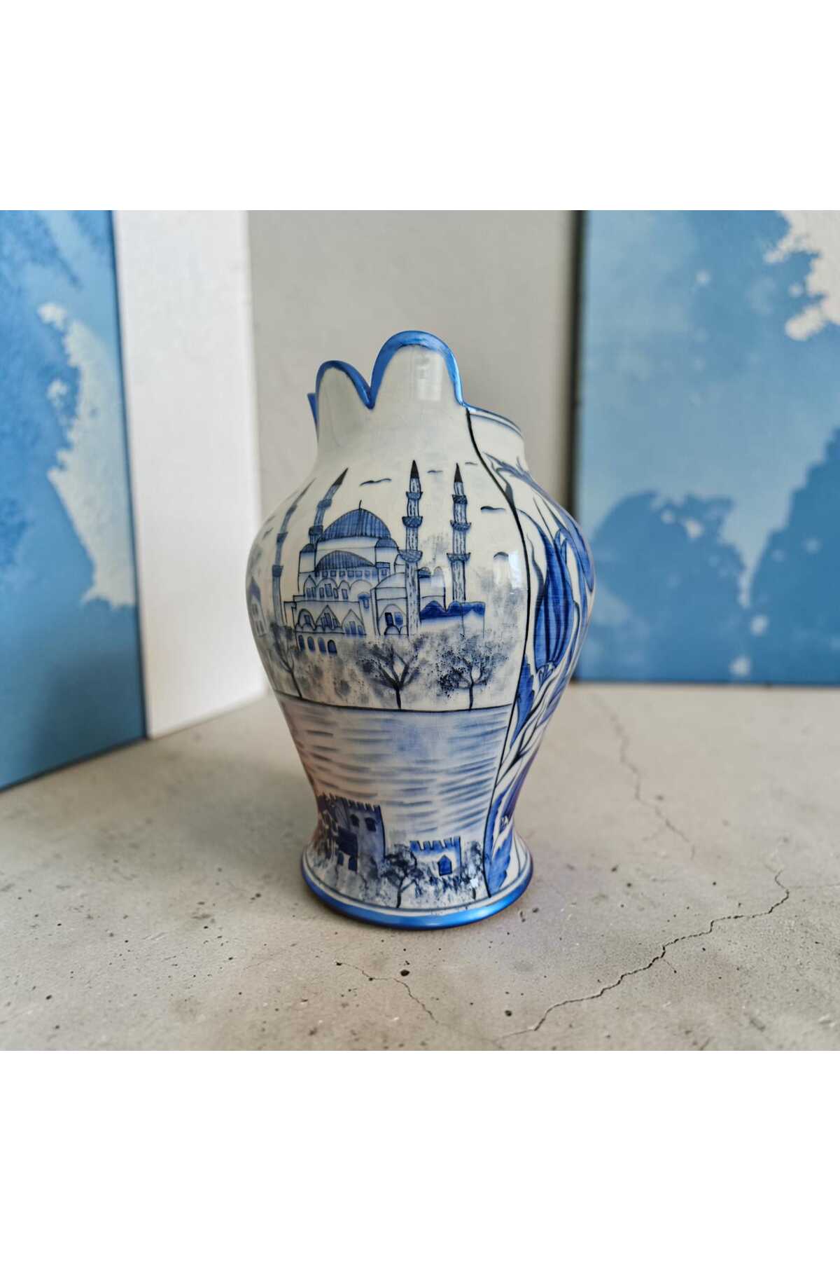 Sema Cini Handmade Ceramic 30 cm Vase - MALLTURK